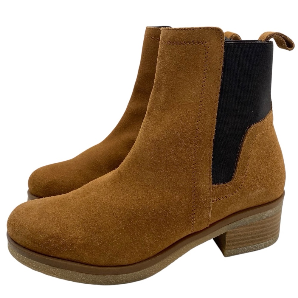 Avellini Womens Shoes Chelsea Boots Sz 9.5 Brown Suede Leather Heeled Pull On